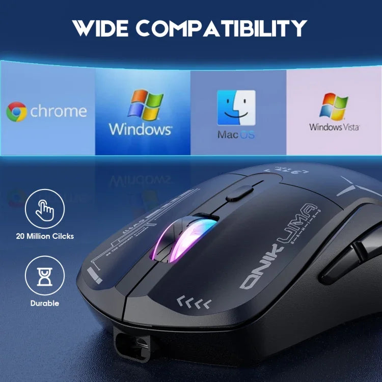 ONIKUMA CW917 RGB 4800DPI 듀얼 모드 유선 + 2.4GHz 무선 마우스, CW917 (블랙), CW917 (화이트)