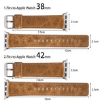 라운드 테일 레트로 크레이지 호스 텍스처 천연 가죽 교체용 시계줄, Apple Watch 5 & 4 44mm / 3 & 2 & 1 42mm용, Apple Watch 시리즈 7 41mm / 6 & SE & 5 & 4 40mm / 3 & 2 & 1 38mm용