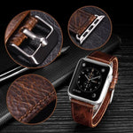 라운드 테일 레트로 크레이지 호스 텍스처 천연 가죽 교체용 시계줄, Apple Watch 5 & 4 44mm / 3 & 2 & 1 42mm용, Apple Watch 시리즈 7 41mm / 6 & SE & 5 & 4 40mm / 3 & 2 & 1 38mm용