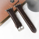 라운드 테일 레트로 크레이지 호스 텍스처 천연 가죽 교체용 시계줄, Apple Watch 5 & 4 44mm / 3 & 2 & 1 42mm용, Apple Watch 시리즈 7 41mm / 6 & SE & 5 & 4 40mm / 3 & 2 & 1 38mm용