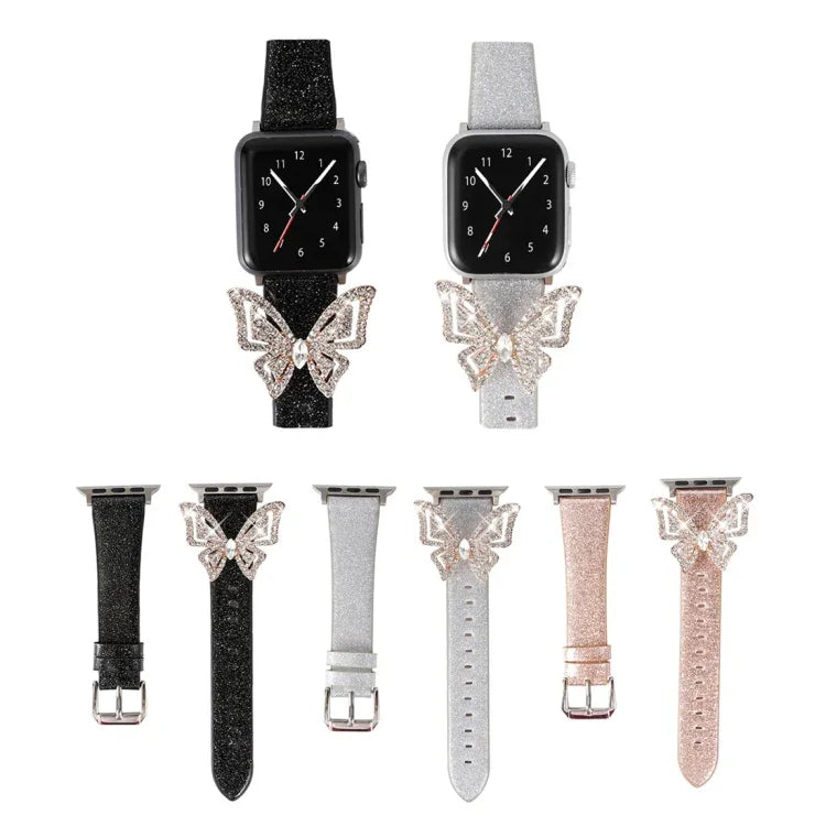 보우노트 글리터 다이아몬드 교체용 스트랩 시계줄, 애플 워치 5 & 4 44mm / 3 & 2 & 1 42mm용