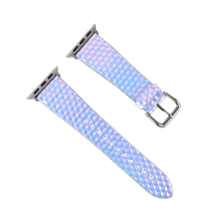 변색 글리터 물고기 비늘 질감 교체용 스트랩 시계줄, 애플 워치 5 & 4 40mm / 3 & 2 & 1 38mm용, 애플 워치 5 & 4 44mm / 3 & 2 & 1 42mm용