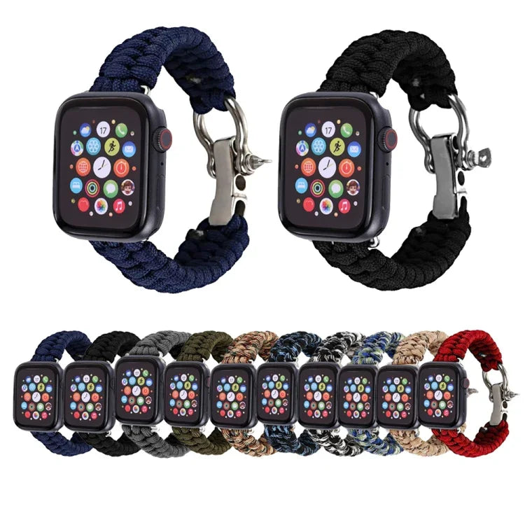 애플 워치 시리즈 5 & 4 44mm / 3 & 2 & 1 42mm용 우산 코드 나일론 꼬임 스트랩, 5 & 4 44mm / 3 & 2 & 1 42mm용