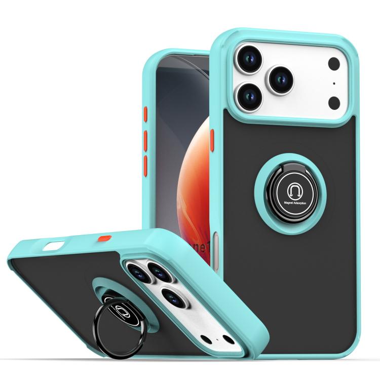 Q Shadow 1 시리즈 TPU + PC 링이 있는 휴대폰 케이스, iPhone 17e / 16e용, iPhone 17 Pro Max용, iPhone 17 Pro용, iPhone 17용, iPhone Air용, iPhone 16 Pro Max용