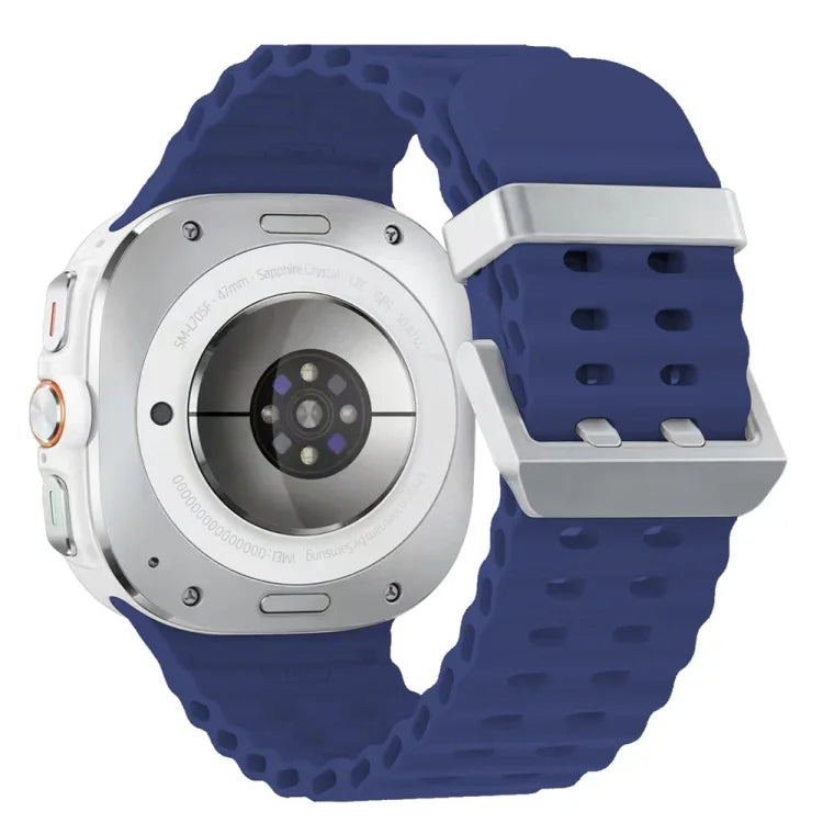 오션 듀얼 실버 버클 실리콘 시계줄, 삼성 갤럭시 워치 울트라 47mm / 울트라 2025용