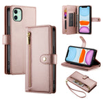 9개 카드 슬롯 지퍼 지갑 가죽 휴대폰 케이스, iPhone 11 Pro Max용, iPhone 11용, iPhone 11 Pro용