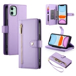 9개 카드 슬롯 지퍼 지갑 가죽 휴대폰 케이스, iPhone 11 Pro Max용, iPhone 11용, iPhone 11 Pro용