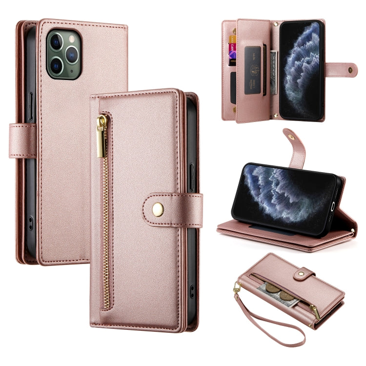 9개 카드 슬롯 지퍼 지갑 가죽 휴대폰 케이스, iPhone 11 Pro Max용, iPhone 11용, iPhone 11 Pro용