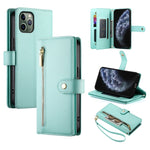 9개 카드 슬롯 지퍼 지갑 가죽 휴대폰 케이스, iPhone 11 Pro Max용, iPhone 11용, iPhone 11 Pro용