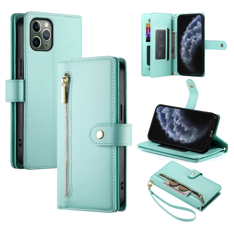 9개 카드 슬롯 지퍼 지갑 가죽 휴대폰 케이스, iPhone 11 Pro Max용, iPhone 11용, iPhone 11 Pro용