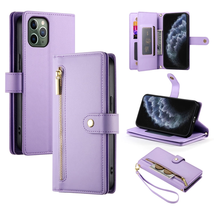 9개 카드 슬롯 지퍼 지갑 가죽 휴대폰 케이스, iPhone 11 Pro Max용, iPhone 11용, iPhone 11 Pro용