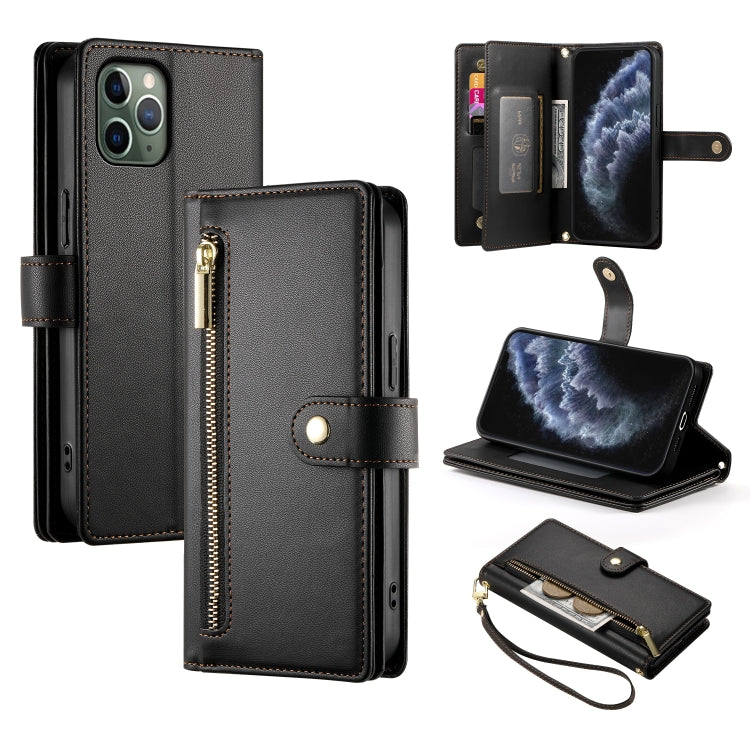 9개 카드 슬롯 지퍼 지갑 가죽 휴대폰 케이스, iPhone 11 Pro Max용, iPhone 11용, iPhone 11 Pro용