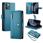 9개 카드 슬롯 지퍼 지갑 가죽 휴대폰 케이스, iPhone 11 Pro Max용, iPhone 11용, iPhone 11 Pro용