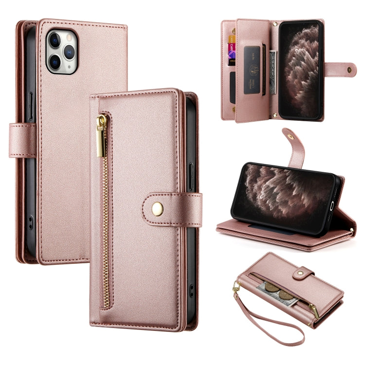 9개 카드 슬롯 지퍼 지갑 가죽 휴대폰 케이스, iPhone 11 Pro Max용, iPhone 11용, iPhone 11 Pro용
