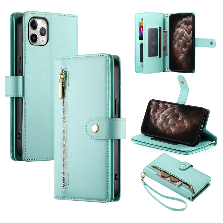 9개 카드 슬롯 지퍼 지갑 가죽 휴대폰 케이스, iPhone 11 Pro Max용, iPhone 11용, iPhone 11 Pro용