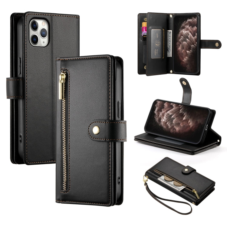 9개 카드 슬롯 지퍼 지갑 가죽 휴대폰 케이스, iPhone 11 Pro Max용, iPhone 11용, iPhone 11 Pro용
