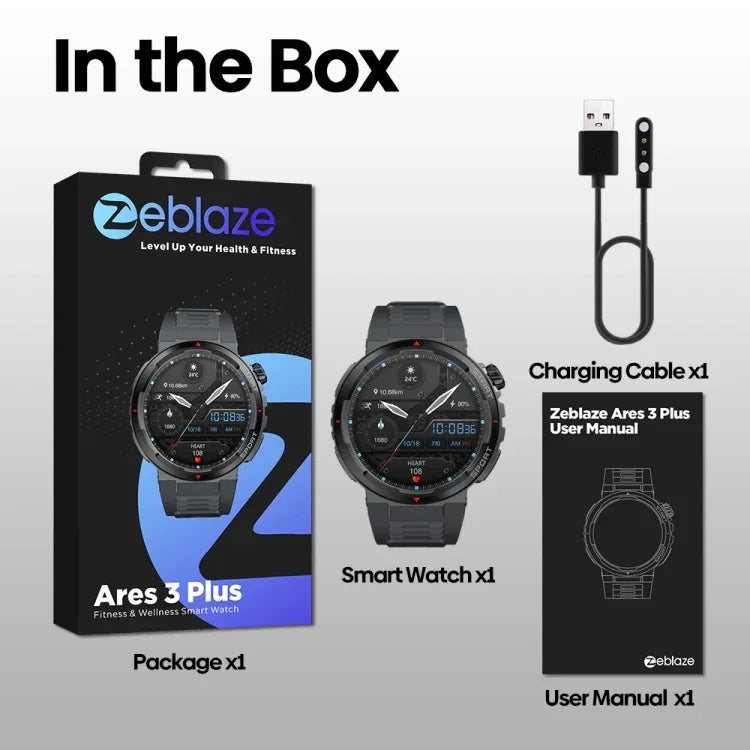 Zeblaze Ares 3 Plus 1.43인치 피트니스 & 웰니스 스마트워치 24시간 건강 모니터링 지원