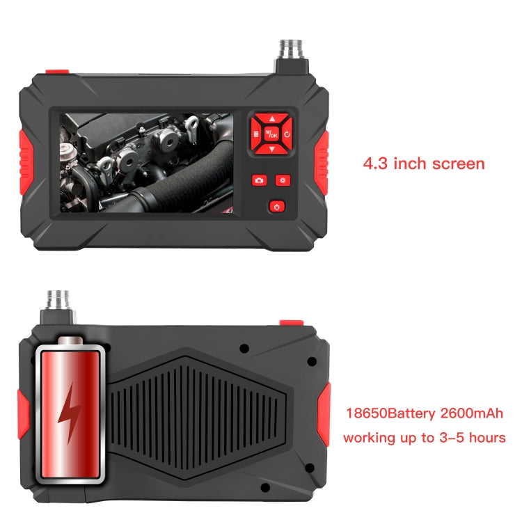 P30 8mm 1080P IP68 방수 4.3인치 화면 듀얼 카메라 디지털 내시경, 2m 하드 케이블, 5m 하드 케이블, 10m 하드 케이블