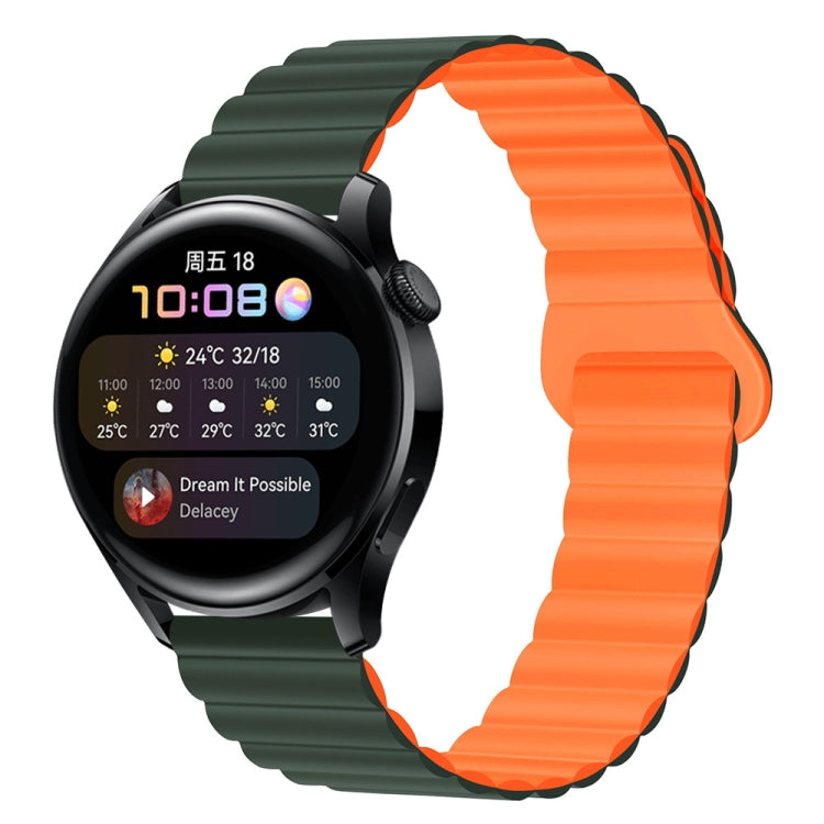 Two Color Magnetic Silicone Watch Band, 22mm