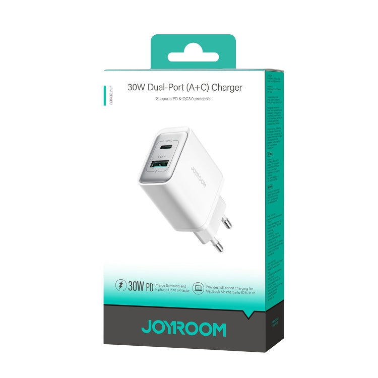 JOYROOM JR-TCF15 30W USB+USB-C / 타입-C 고속 충전기, EU 플러그, UK 플러그