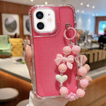 TPU + PC + 글리터 스팽글 풀 커버리지 휴대폰 케이스와 팔찌, iPhone 14 Pro용, iPhone 14 Pro Max용, iPhone 6 / 7 / 8 / SE 2020용, iPhone 13 Pro Max용, iPhone 13 Pro용, iPhone 13용, iPhone 12 / 12 Pro용, iPhone 12 Pro Max용