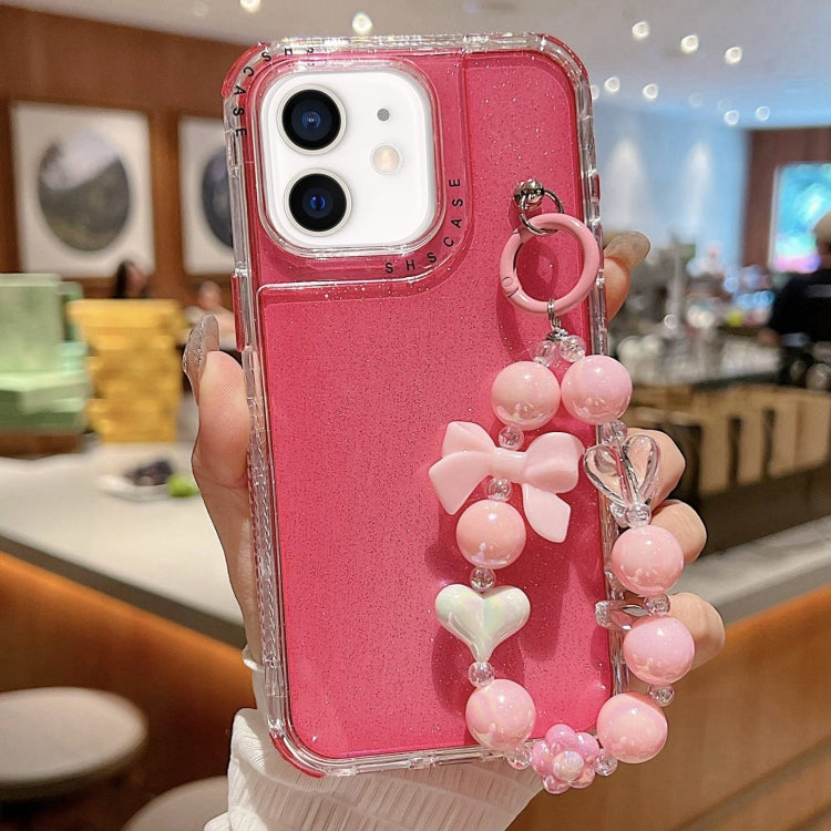 TPU + PC + 글리터 스팽글 풀 커버리지 휴대폰 케이스와 팔찌, iPhone 14 Pro용, iPhone 14 Pro Max용, iPhone 6 / 7 / 8 / SE 2020용, iPhone 13 Pro Max용, iPhone 13 Pro용, iPhone 13용, iPhone 12 / 12 Pro용, iPhone 12 Pro Max용
