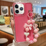 TPU + PC + 글리터 스팽글 풀 커버리지 휴대폰 케이스와 팔찌, iPhone 14 Pro용, iPhone 14 Pro Max용, iPhone 6 / 7 / 8 / SE 2020용, iPhone 13 Pro Max용, iPhone 13 Pro용, iPhone 13용, iPhone 12 / 12 Pro용, iPhone 12 Pro Max용
