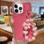 TPU + PC + 글리터 스팽글 풀 커버리지 휴대폰 케이스와 팔찌, iPhone 14 Pro용, iPhone 14 Pro Max용, iPhone 6 / 7 / 8 / SE 2020용, iPhone 13 Pro Max용, iPhone 13 Pro용, iPhone 13용, iPhone 12 / 12 Pro용, iPhone 12 Pro Max용
