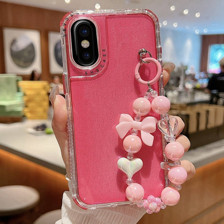 TPU + PC + 글리터 스팽글 풀 커버리지 휴대폰 케이스와 팔찌, iPhone 14 Pro용, iPhone 14 Pro Max용, iPhone 6 / 7 / 8 / SE 2020용, iPhone 13 Pro Max용, iPhone 13 Pro용, iPhone 13용, iPhone 12 / 12 Pro용, iPhone 12 Pro Max용