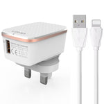 LDNIO A1204Q QC3.0 18W USB 고속 충전기 1m USB to 8핀 케이블 포함, EU 플러그, UK 플러그, US 플러그