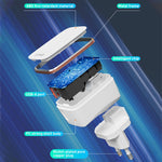 LDNIO A1204Q QC3.0 18W USB 고속 충전기 1m USB to 8핀 케이블 포함, EU 플러그, UK 플러그, US 플러그
