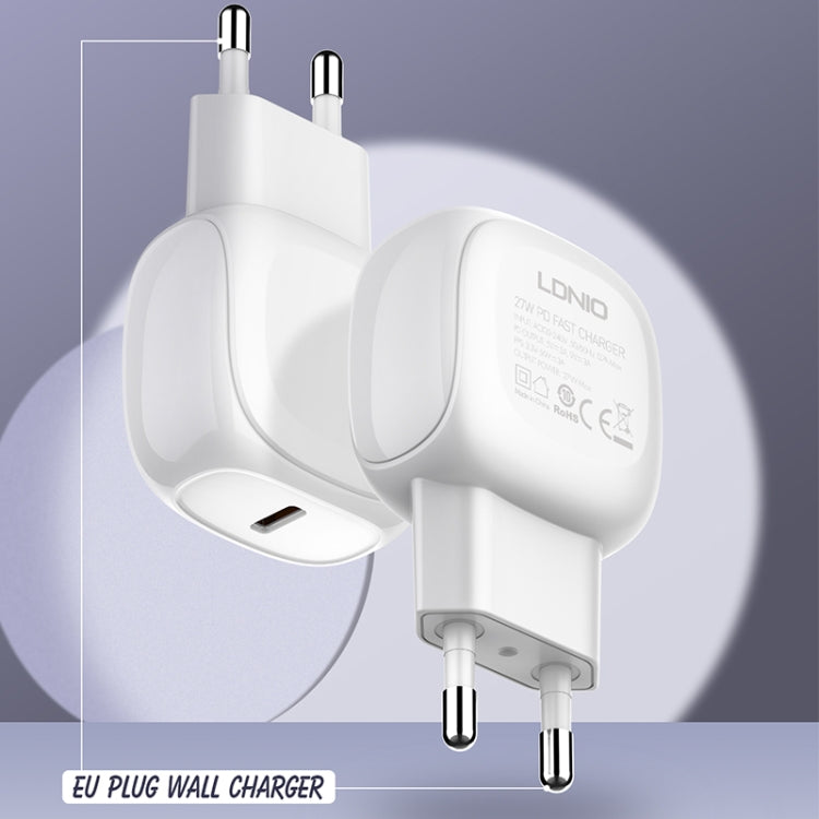 LDNIO A1206C PD27W USB-C / 타입-C 고속 충전기 1m 8핀 케이블 포함, EU 플러그