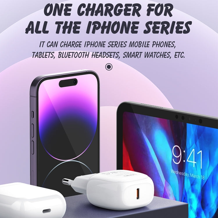 LDNIO A1206C PD27W USB-C / 타입-C 고속 충전기 1m 8핀 케이블 포함, EU 플러그