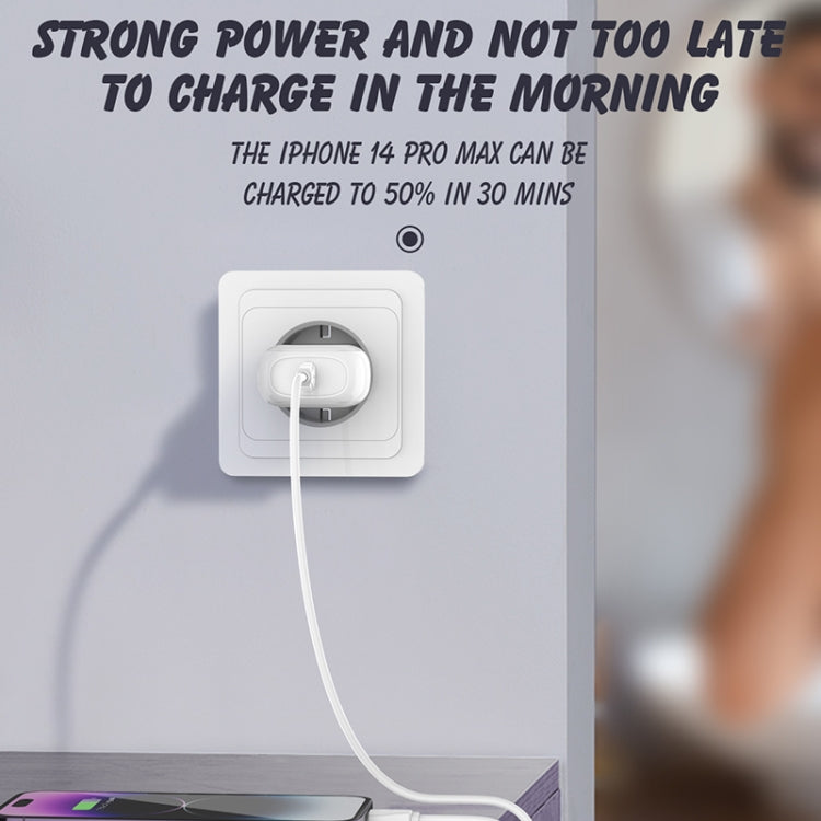 LDNIO A1206C PD27W USB-C / 타입-C 고속 충전기 1m 8핀 케이블 포함, EU 플러그