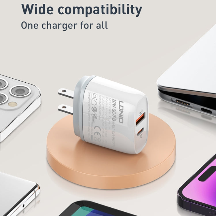 LDNIO Q229 QC3.0 / PD20W USB + 타입-C 고속 충전기 1m USB to 8핀 케이블 포함, EU 플러그, UK 플러그, US 플러그
