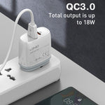 LDNIO Q229 QC3.0 / PD20W USB + 타입-C 고속 충전기 1m USB to 8핀 케이블 포함, EU 플러그, UK 플러그, US 플러그