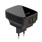 LDNIO Q334 32W 타입-C + 듀얼 USB 포트 충전기 1m 마이크로 USB 데이터 케이블 포함, EU 플러그