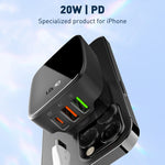 LDNIO Q334 32W 타입-C + 듀얼 USB 포트 충전기 1m 마이크로 USB 데이터 케이블 포함, EU 플러그