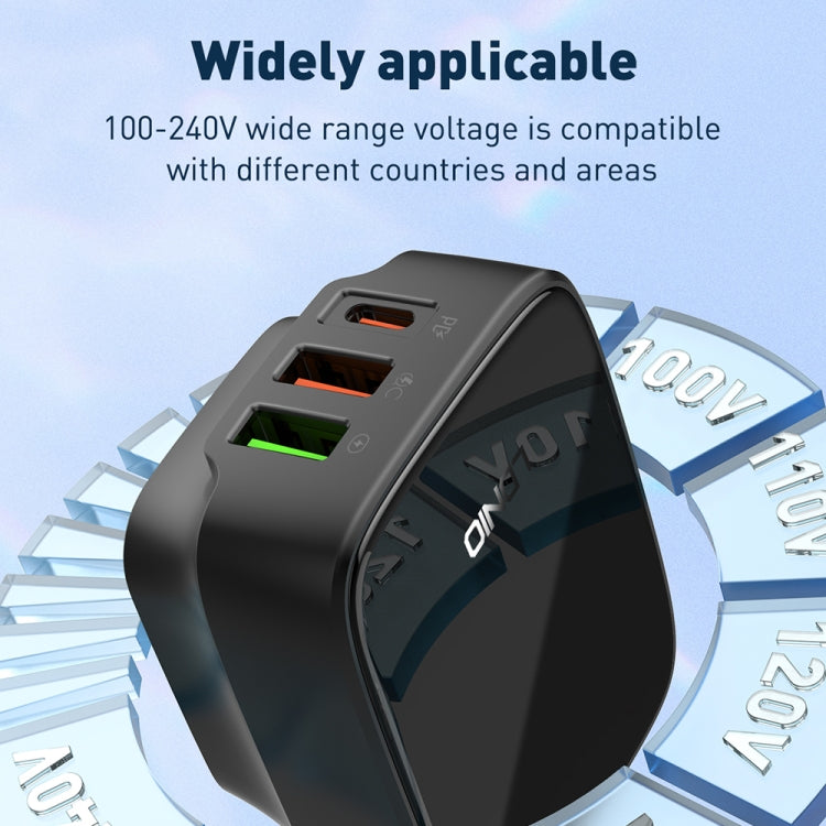 LDNIO Q334 32W 타입-C + 듀얼 USB 포트 충전기 1m 마이크로 USB 데이터 케이블 포함, EU 플러그