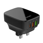 LDNIO Q334 32W 타입-C + 듀얼 USB 포트 충전기 1m USB-C / 타입-C to USB-C / 타입-C 데이터 케이블 포함, EU 플러그, UK 플러그, US 플러그
