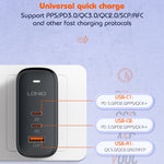 LDNIO Q366 65W USB + 듀얼 타입-C 포트 충전기 1m USB-C / 타입-C to USB-C / 타입-C 데이터 케이블 포함, EU 플러그, UK 플러그, US 플러그