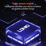 LDNIO Q366 65W USB + 듀얼 타입-C 포트 충전기 1m USB-C / 타입-C to USB-C / 타입-C 데이터 케이블 포함, EU 플러그, UK 플러그, US 플러그