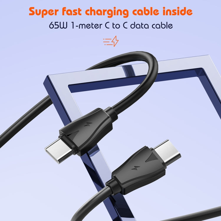 LDNIO Q366 65W USB + 듀얼 타입-C 포트 충전기 1m USB-C / 타입-C to USB-C / 타입-C 데이터 케이블 포함, EU 플러그, UK 플러그, US 플러그