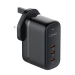 LDNIO Q367 65W GaN 3 x USB-C / 타입-C 인터페이스 충전기 1m USB-C / 타입-C to USB-C / 타입-C 데이터 케이블 포함, EU 플러그, UK 플러그, US 플러그