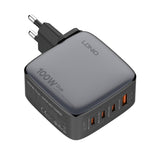 LDNIO Q408 100W GaN USB+3 USB-C / 타입-C 인터페이스 충전기 1m 100W USB-C / 타입-C to USB-C / 타입-C 데이터 케이블 포함, EU 플러그, UK 플러그, US 플러그