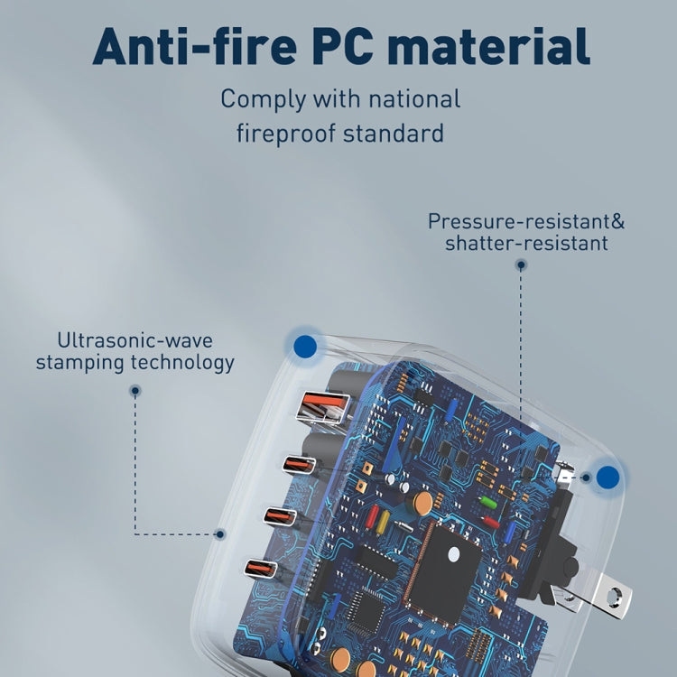 LDNIO Q408 100W GaN USB+3 USB-C / 타입-C 인터페이스 충전기 1m 100W USB-C / 타입-C to USB-C / 타입-C 데이터 케이블 포함, EU 플러그, UK 플러그, US 플러그