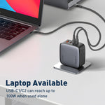 LDNIO Q408 100W GaN USB+3 USB-C / 타입-C 인터페이스 충전기 1m 100W USB-C / 타입-C to USB-C / 타입-C 데이터 케이블 포함, EU 플러그, UK 플러그, US 플러그