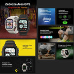 Zeblaze Ares GPS 러기드 GPS 스마트워치, 심박수 / 혈중 산소 포화도 지원