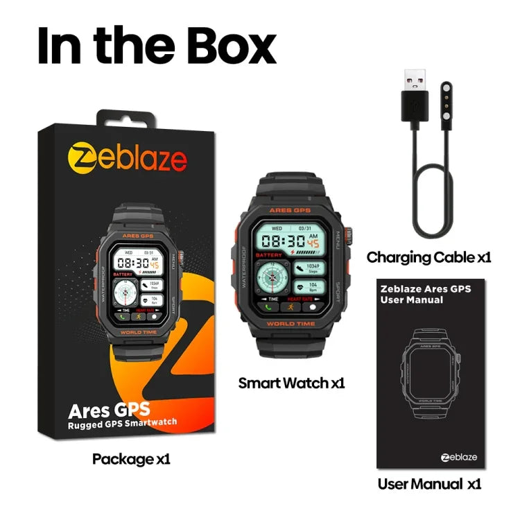 Zeblaze Ares GPS 러기드 GPS 스마트워치, 심박수 / 혈중 산소 포화도 지원