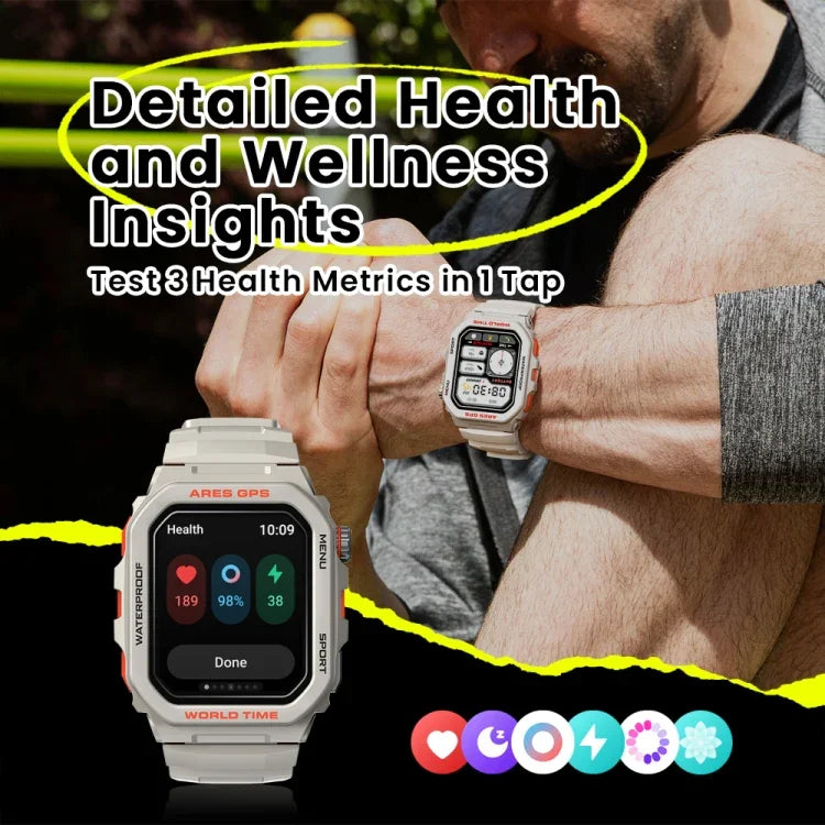 Zeblaze Ares GPS 러기드 GPS 스마트워치, 심박수 / 혈중 산소 포화도 지원